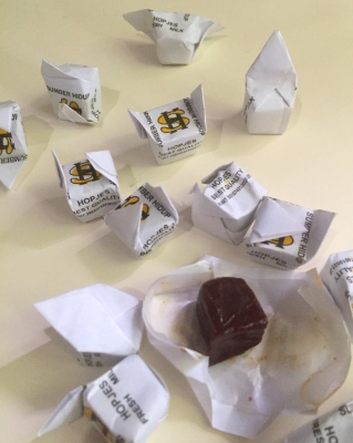 Locally made hopjes candies.